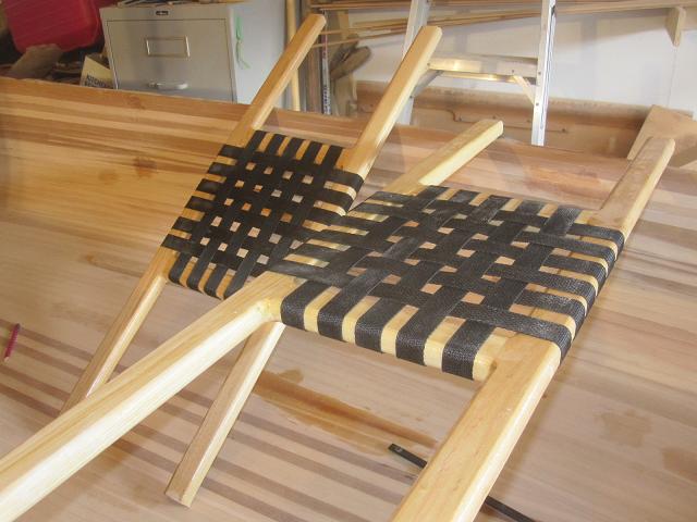 ash canoe seat with polyester straps canoe building